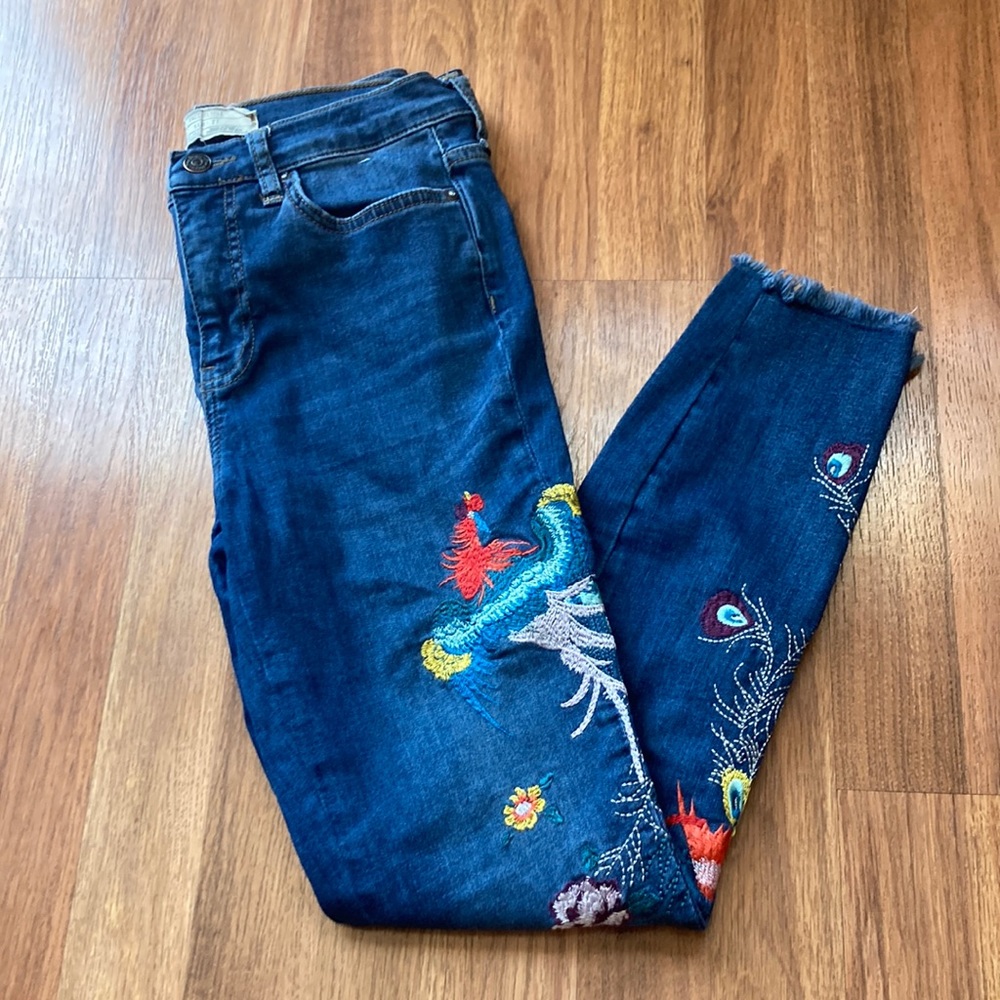Free People Embroidered Jeans